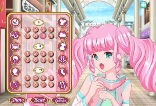 动漫女孩装扮和化妆游戏