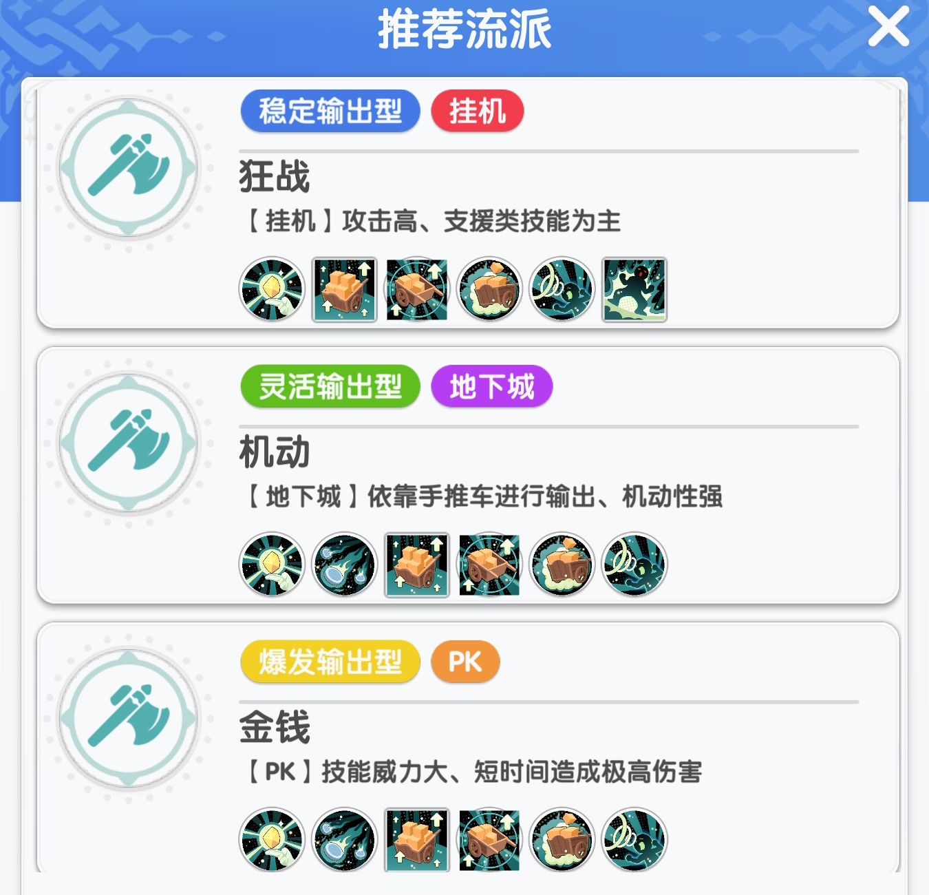 《仙境传说:重生》各职业推荐流派