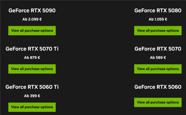 接近10%！NVIDIA RTX 50显卡欧洲降价