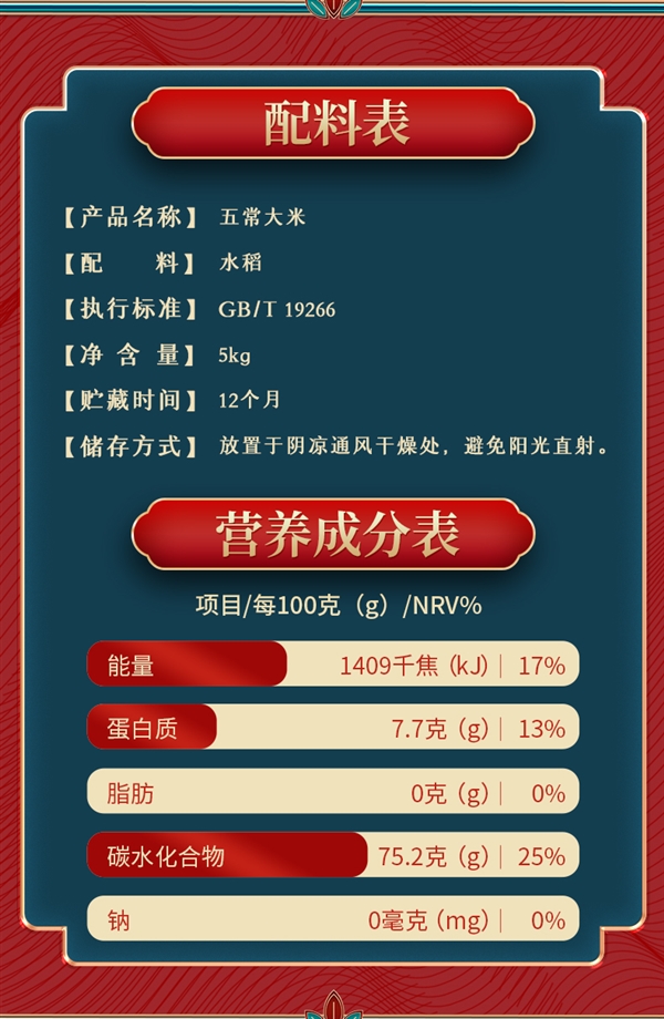 GB/T 19266：五稻田五常大米10斤37.9元官方发车（减62元）