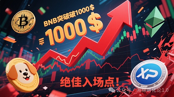 比特币、以太坊飙升 山寨币狂舞 BNB突破千元大关 狗狗币、XRP即将爆发 最佳买点已现
