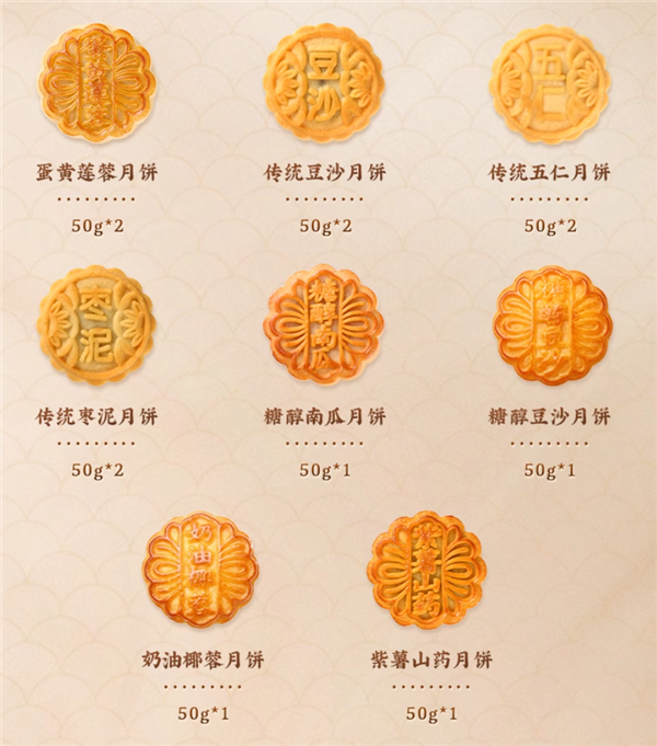 12饼8味 稻香村团圆花月月饼礼盒27.9元1.2斤官方大促