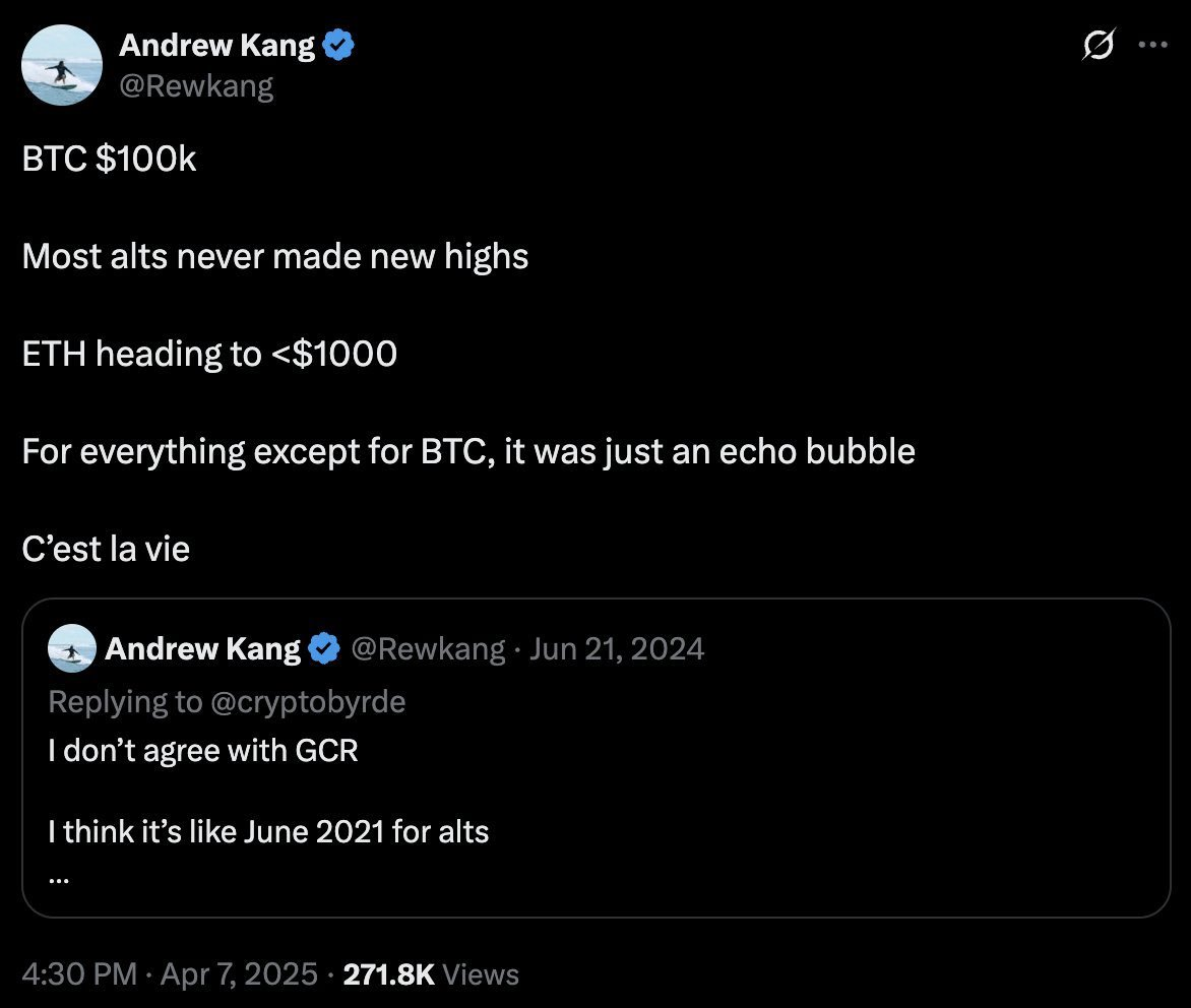 Andrew Kang怒批「ETH公允价6万」论，Tom Lee被指「逻辑混乱」
