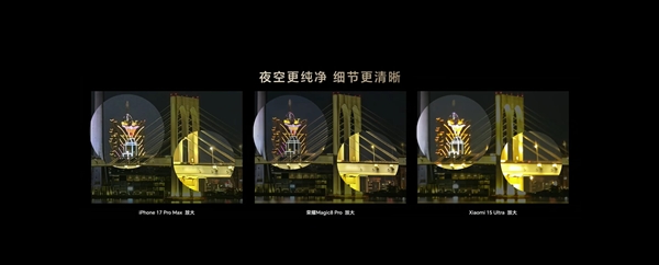 荣耀Magic8 Pro和友商夜景实拍对比：谁是夜神 一目了然