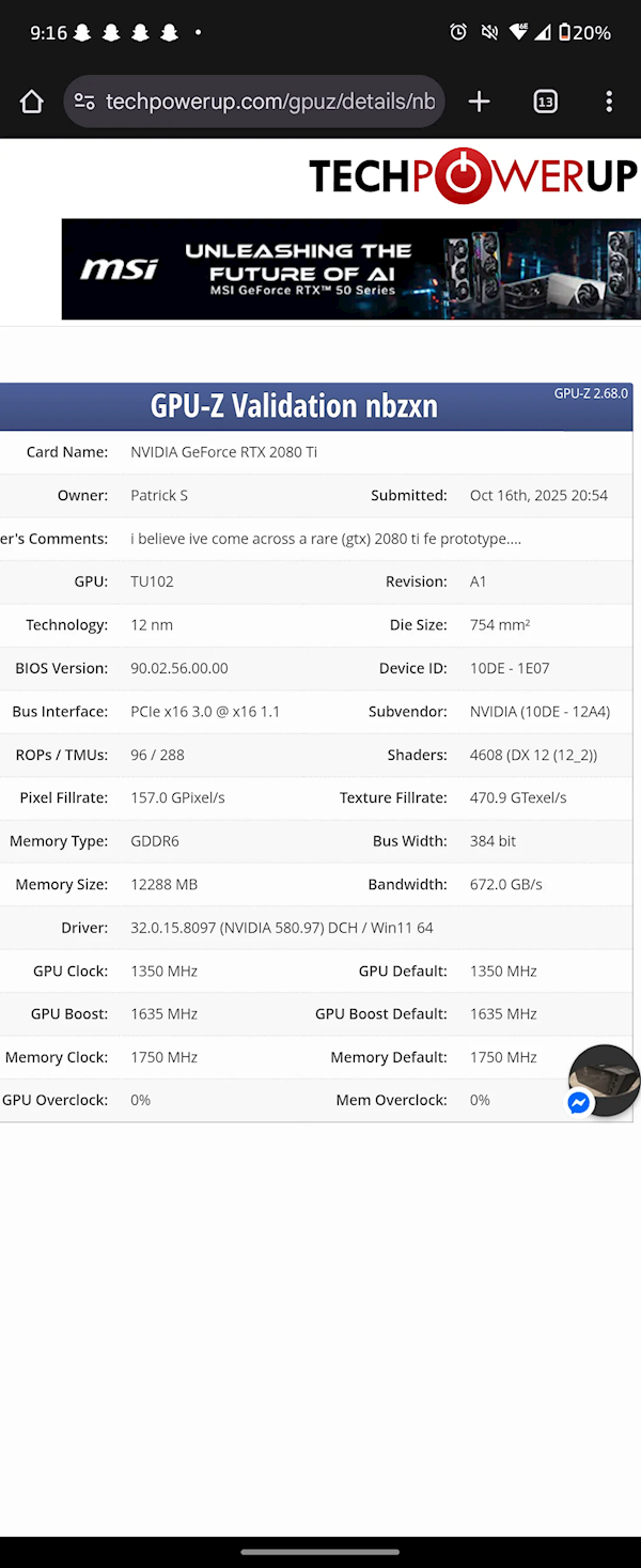 GTX 2080 Ti原型卡重出江湖：完整的384-bit 12GB显存
