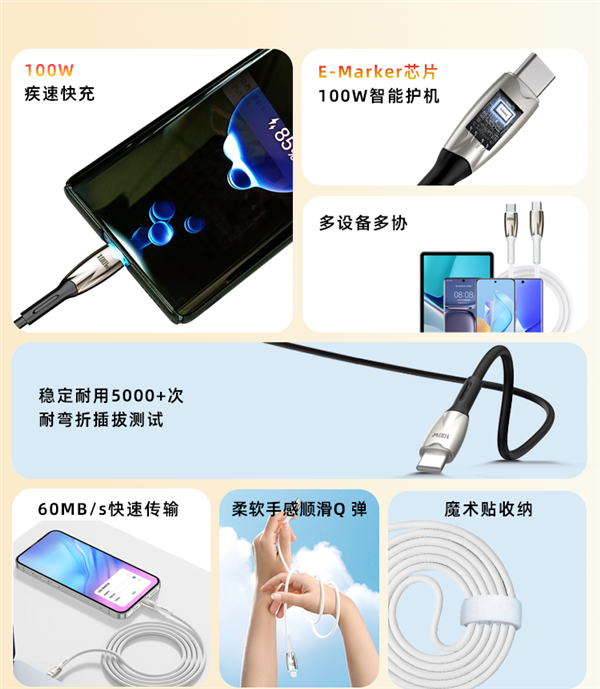 60W快充速度嗖嗖的!喜美诺C-C数据线狂促!3.9元手慢无