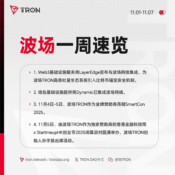 波场TRON一周速览（2025.11.8-2025.11.14）