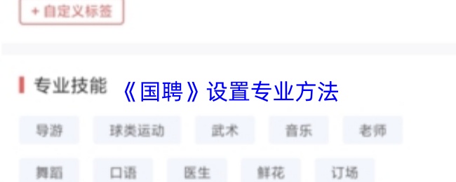 国聘怎么设置自己的专业？