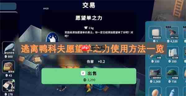 逃离鸭科夫愿望单之力使用指南全解析