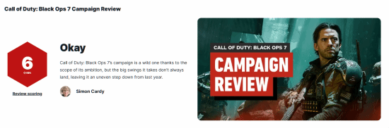 《使命召唤22：黑色行动7》战役模式获IGN深度评测