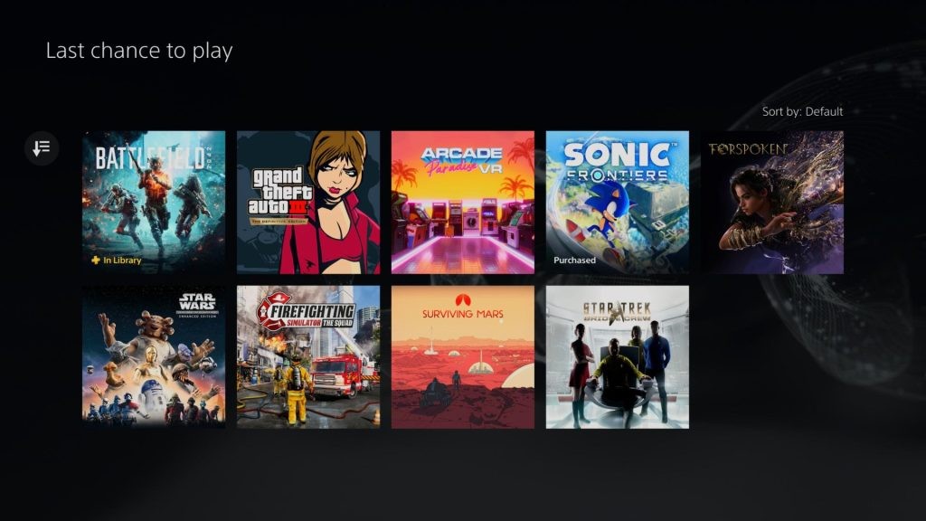 PlayStation Plus退库游戏展示图