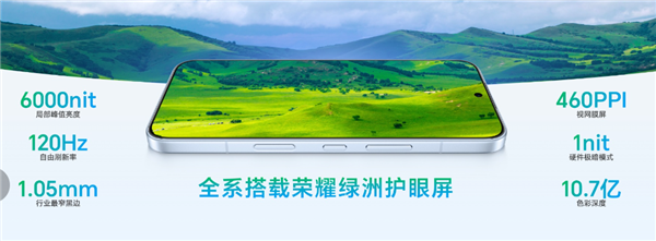 1.05mm行业最窄黑边！荣耀500全系配绿洲护眼屏