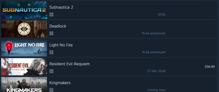 Steam愿望单排名截图