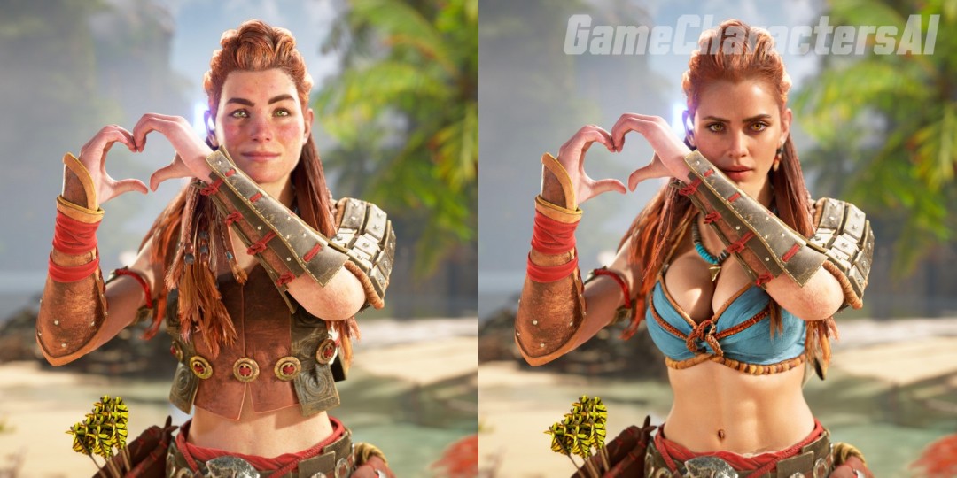 AI修改前后的埃洛伊形象对比