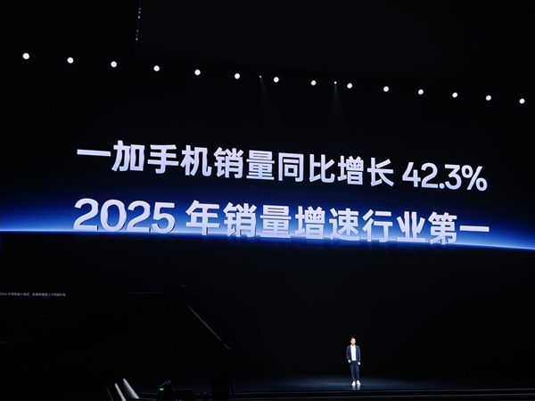 一加手机销量同比增长42.3%：2025年增速位居行业第一