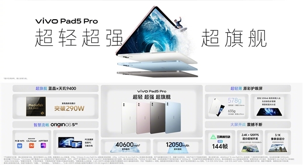 天玑9400+PC级WPS!vivo Pad5 Pro柔光版官宣:移动办公新标杆