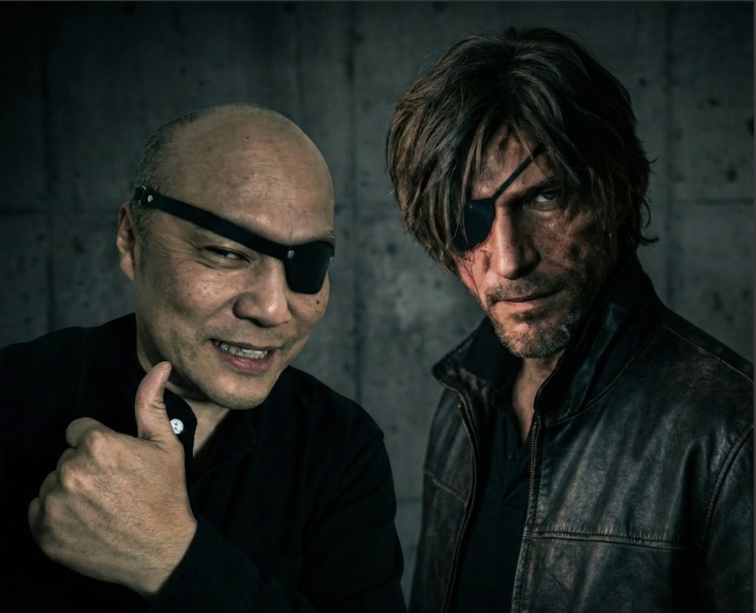 导演与里昂戴眼罩的趣味合影