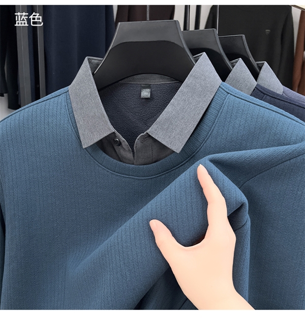 红蜻蜓男装旗舰店 加绒加厚假两件毛衣39.9元起上新