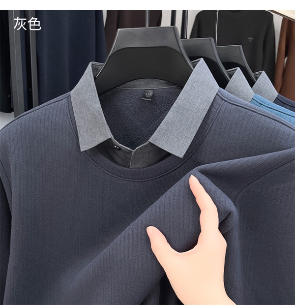 红蜻蜓男装旗舰店 加绒加厚假两件毛衣39.9元起上新