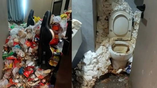 隔着屏幕都想吐！男子蜗居电竞酒店两年 垃圾堆一米高