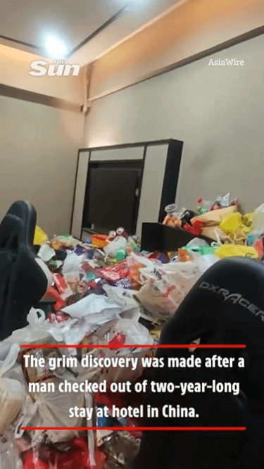 隔着屏幕都想吐！男子蜗居电竞酒店两年 垃圾堆一米高