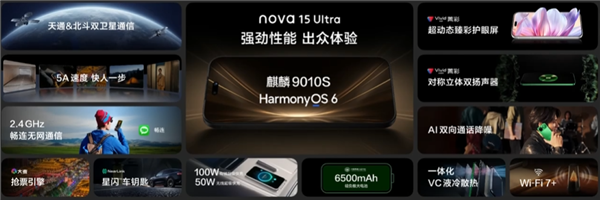 华为nova15 Ultra发布:首搭麒麟9010S、首次前后双红枫