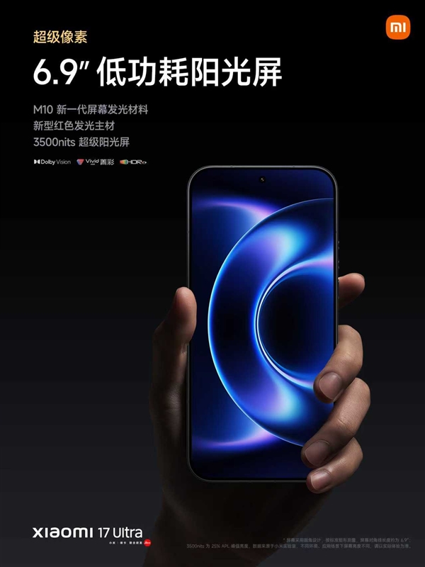 小米17 Ultra配置拉满！搭载第五代骁龙8至尊版、6800mAh大电池