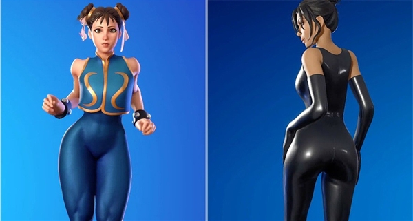 《堡垒之夜》性感翘臀皮肤对比：天然身材VS整形