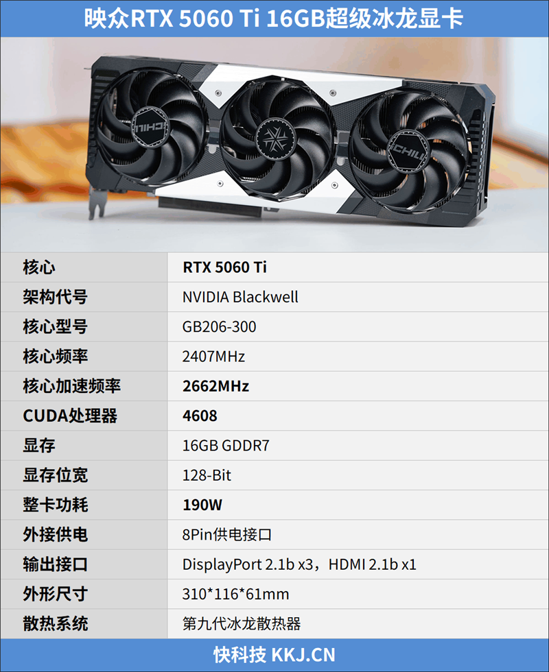映众RTX 5060 Ti 16GB超级冰龙显卡评测：解锁190W功率 RTX 5060 Ti的最强形态