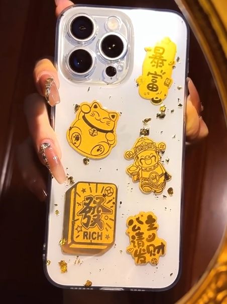 金六福吉祥旗舰店：吉祥黄金手机贴19.9元3件大促 43款可选