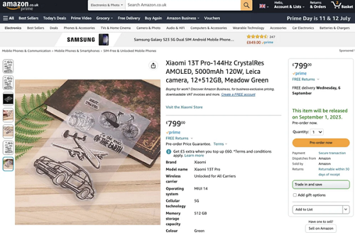 小米13T Pro外观渲染图