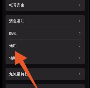 通用设置界面示意图