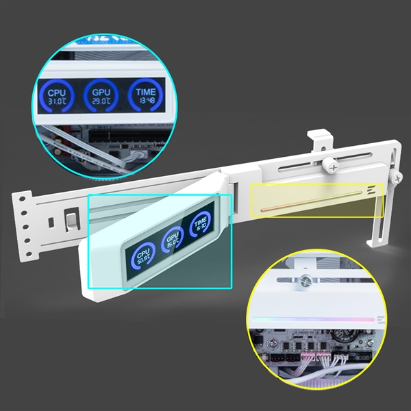 厂商太能整活：显卡支架都要带个屏了！实时显示CPU/GPU温度