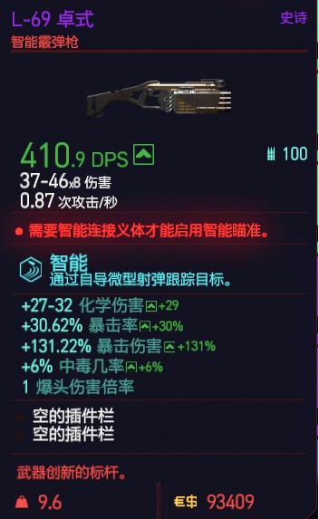 赛博朋克2077L-69卓式属性图鉴