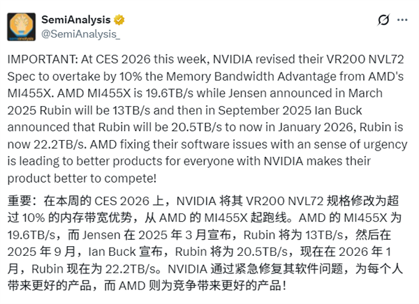 被AMD逼急了!NVIDIA下代芯片不敢挤牙膏:带宽飞跃至22.2TB/s