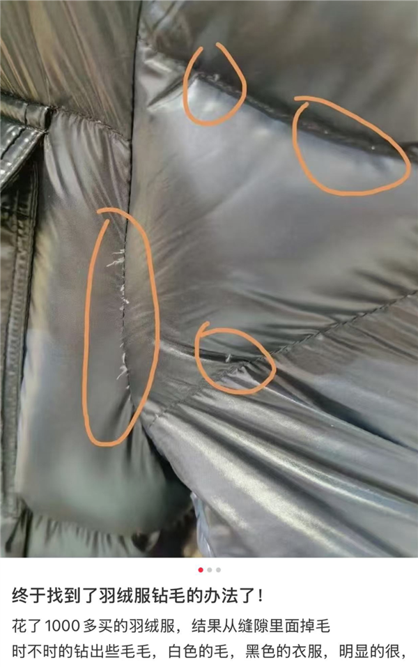 大几千块的也无法避免 世界上到底有没有不钻绒的羽绒服啊