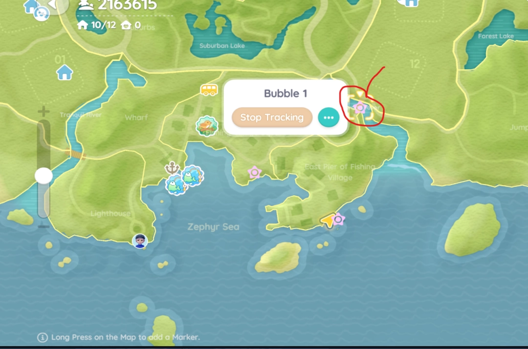 《心动小镇》全粉色泡泡位置介绍