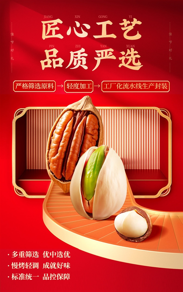 8种纯坚果：沃隆坚果礼盒81元2.44斤猫超送货上门