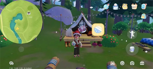 森林小鹿塔帐篷内的隐藏泡泡