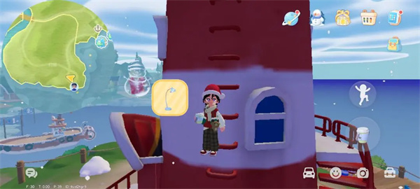 渔村灯塔门顶的泡泡位置