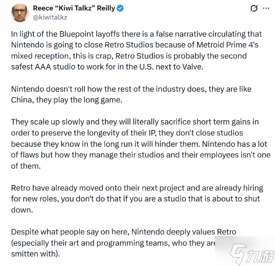 谣言粉碎!任天堂不会因《银河战士Prime4》关闭Retroa工作室