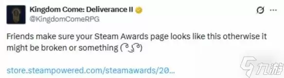 年度最佳请选我!《天国:拯救2》官方为Steam大奖拉票