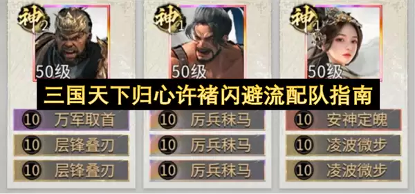 三国天下归心许褚闪避流配队指南